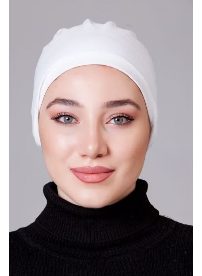 Nanak White Combed Non-Slip Bonnet - Image 2